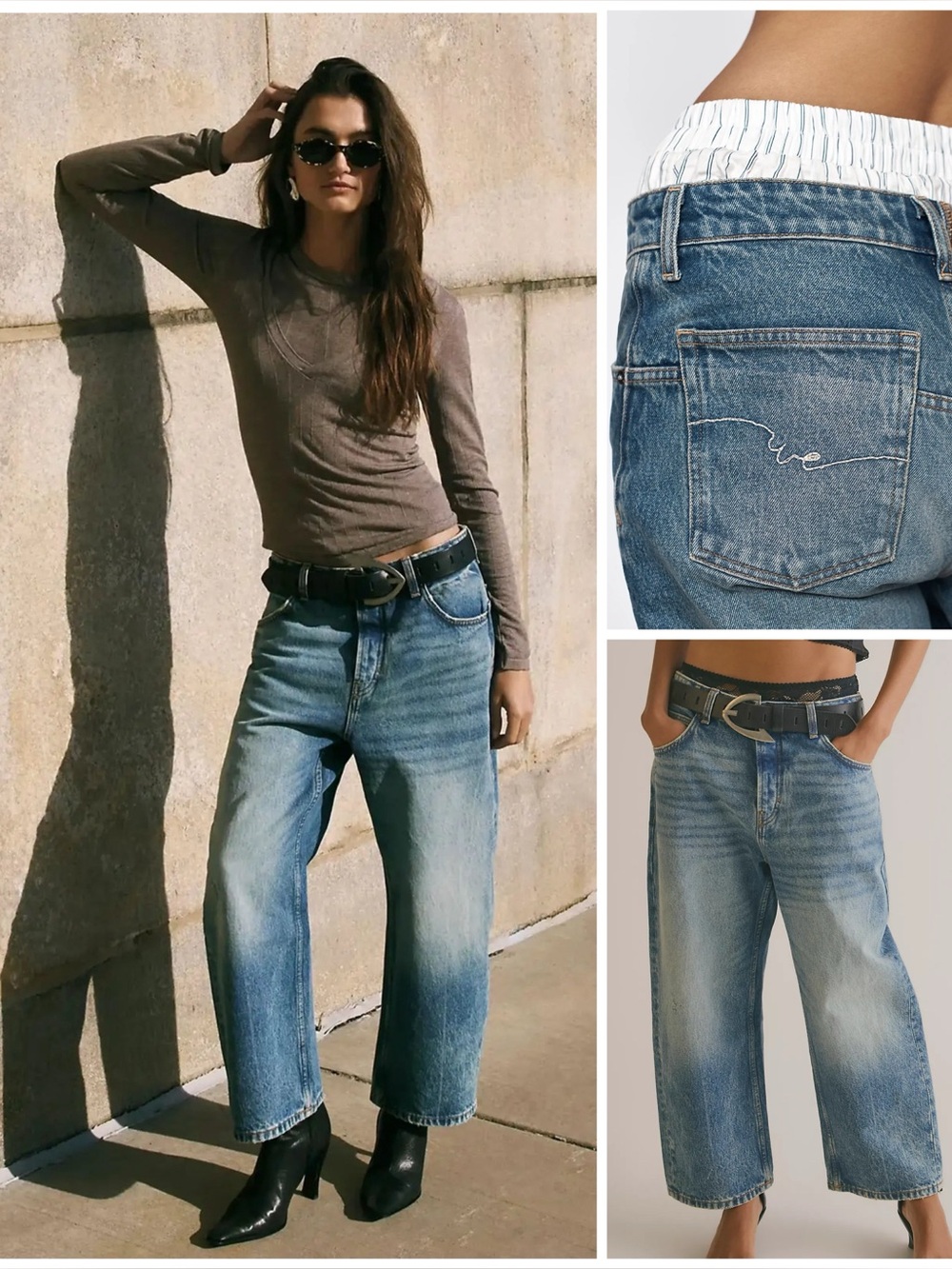 𝓯𝓹 Free People ~ We The Free - Deep Trance Dropped Boyfriend Jeans